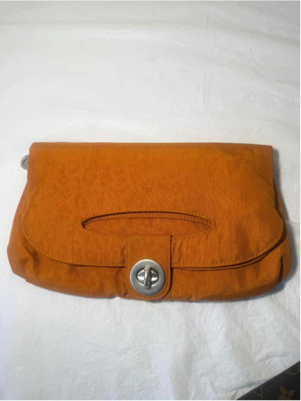 Baggallini Orange Crossbody Convertible Fold Over Clutch Purse Leopard